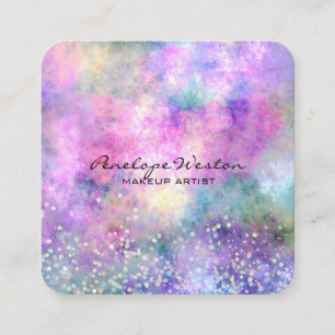 Elegant pasta Abstract met Silver Glitter Vierkante Visitekaartje