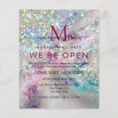 Elegant pasta-alcohol Ink Holographic Glitter Flyer (Achterkant)