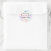 Élégant pastel arc-en-ciel produit rond étiquette (Sac)