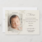 Elégant Pastel Baby Photo Faire-part de naissance (Dos)