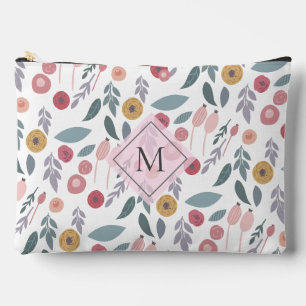 Elegant Pastel Bloemmotief Monogram Etui