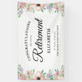 Elegant Pastel Bloemstuk Pensioenfeest Spandoek (Verticaal)