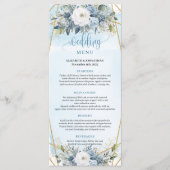 Elegant Pastel Blue Eucalyptus Floral Wedding Menu (Devant)