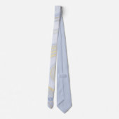 Elegant Pastel Blue Gold Marble Pattern Initialen Stropdas (Achterkant)