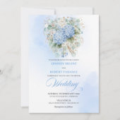 Elegant Pastel Blue Hydrangea Wedding Invitation (Devant)