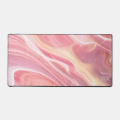 Élégant Pastel Blush Rose Girl Monogram Marbly (Recto)