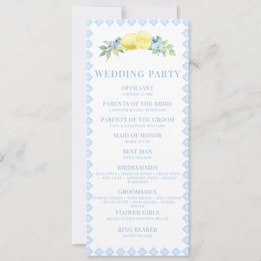 Élégant Pastel Bohémien Programmes de Mariage Flor (Dos)