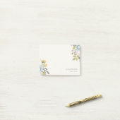 Elegant Pastel Boho Blush Blue Green Leafy Floral Post-it® Notes (Op bureau)
