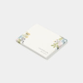 Elegant Pastel Boho Blush Blue Green Leafy Floral Post-it® Notes (Schuin)