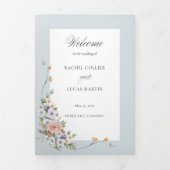 Élégant Pastel Boho Floral Calligraphy Programme (Page de couverture)