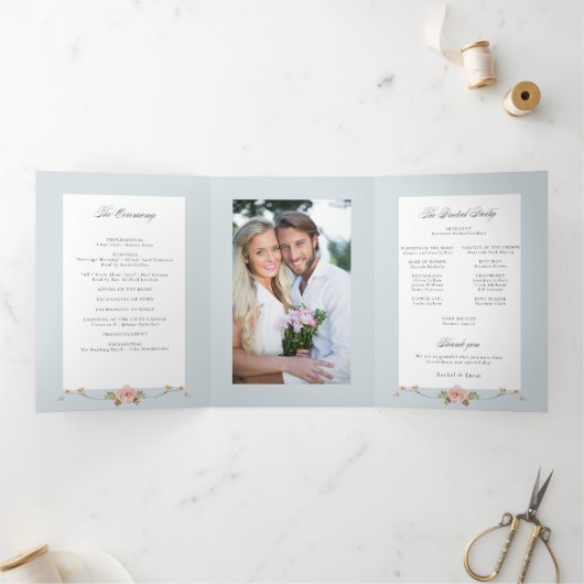 Élégant Pastel Boho Floral Calligraphy Programme (Intérieur)