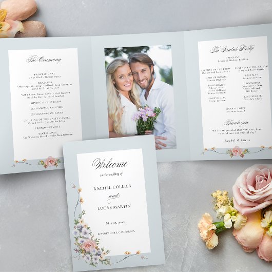 Elegant pastel Boho Floral kalligrafie programma