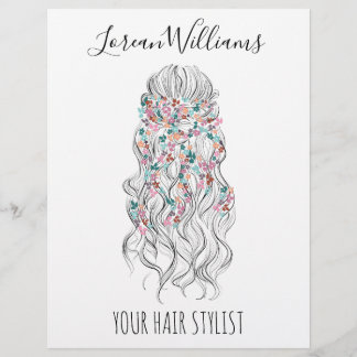 Elegant Pastel Bride Wavy Hair Styling Floral  Flyer