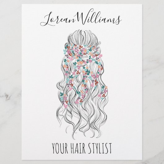 Elegant Pastel Bride Wavy Hair Styling Floral  Flyer (Voorkant)
