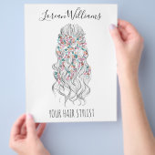 Elegant Pastel Bride Wavy Hair Styling Floral  Flyer (Hand)