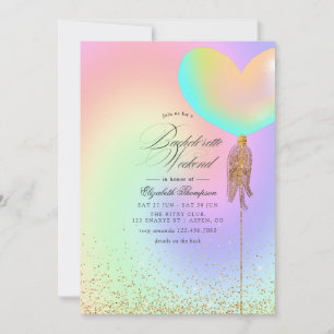 Elegant pastel faux glitter vrijgezellenweekend kaart