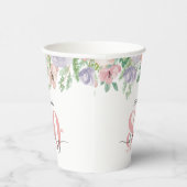 Elegant Pastel Floral 80th Birthday Party Papieren Bekers (Rechts)