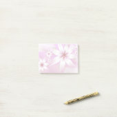 Elegant Pastel Floral Abstract | Witte roze Post-it® Notes (Op bureau)