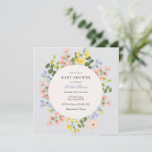Elégant Pastel Floral Baby shower Invitation (Debout devant)