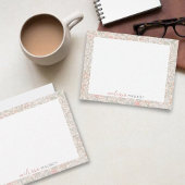 Elegant Pastel Floral Blush Custom Name Note Card