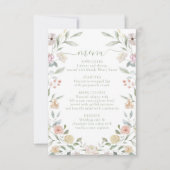 Elégant Pastel Floral Bohemian Menu Mariage (Devant)