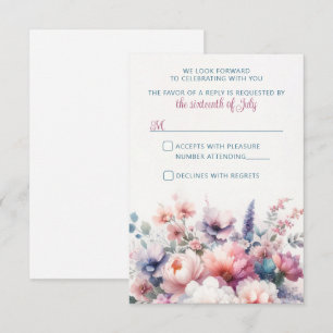 Elégant Pastel Floral Bouquet Mariage RSVP