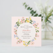 Elégant Pastel Floral Bridal Shower Invitation (Debout devant)