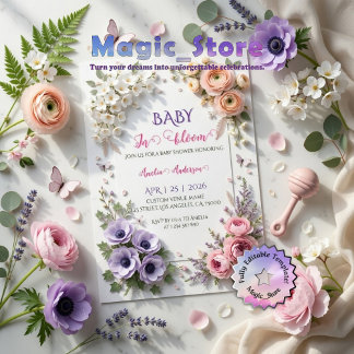 Elegant Pastel Floral Garden Baby In Bloom Kaart