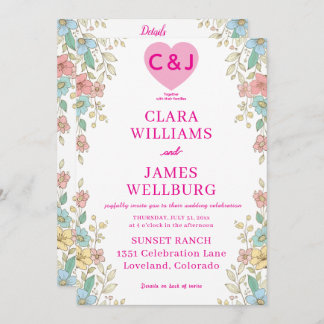 Élégant Pastel Floral Invitation Modèle