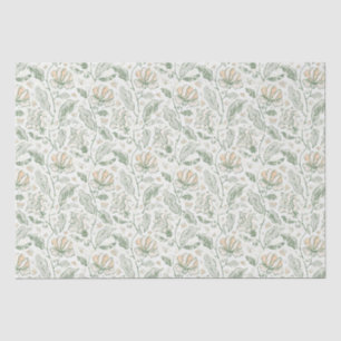  Elegant Pastel Flowers Floral Pattern Tissuepapier