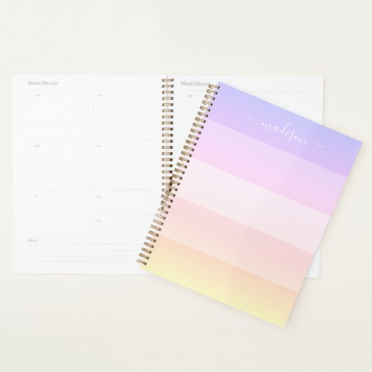 Elegant pastel gestreepte naamplanner planner (Display)