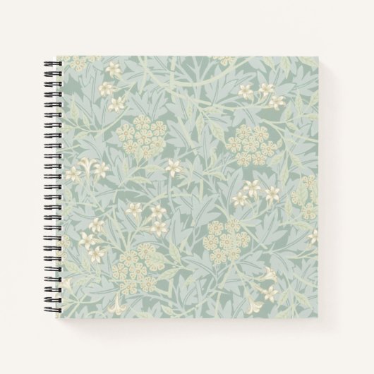 Elegant Pastel Green Jasmine Floral Pattern Notitieboek (Voorkant)