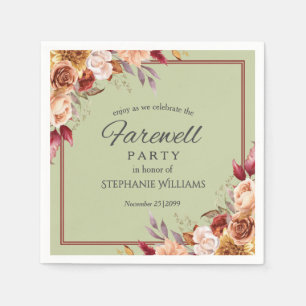 Elegant Pastel Herfst Bloem Pensioen Feest Servet