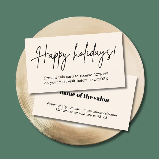 Élégant Pastel Holiday Salon Coupon