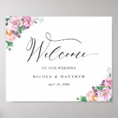 Elégant Pastel Joyful Floral Mariage Affiche de bi (Devant)