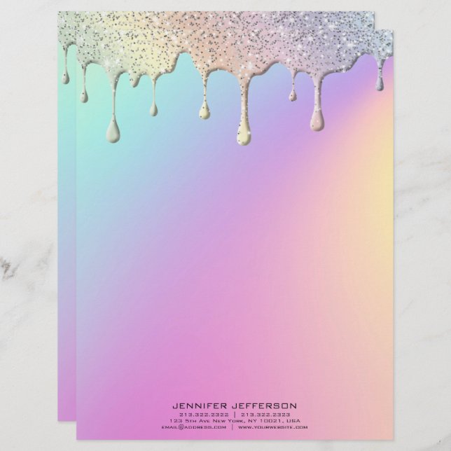 Elegant pastel letterhead briefhoofd (Voorkant / Achterkant)