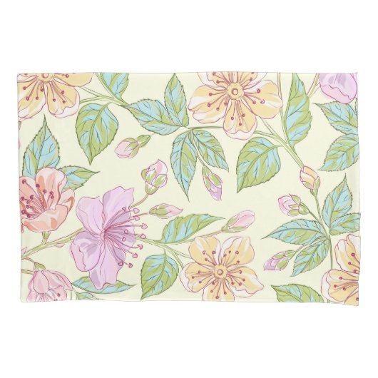 Elegant Pastel Lily  Floral Pattern Kussensloop (Voorkant)