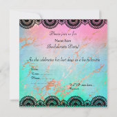 ELEGANT Pastel marbre BACHELORETTE INVITATION DU P (Dos)