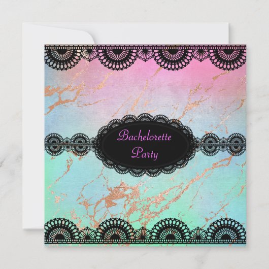 ELEGANT Pastel marbre BACHELORETTE INVITATION DU P (Devant)