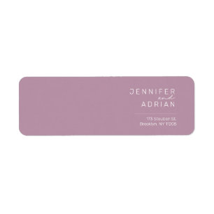 Elegant pastel minimaal Paars modern retouradres Etiket