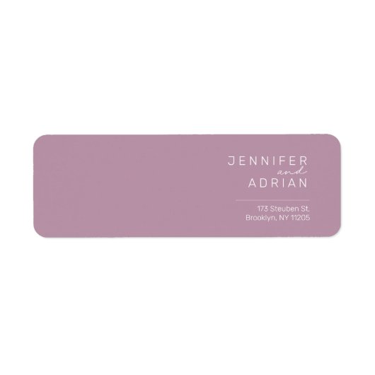 Elegant pastel minimaal Paars modern retouradres Etiket (Voorkant)