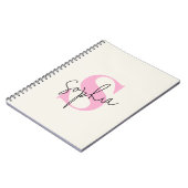 Elégant Pastel Monogram Carnet Spiral (Côté gauche)