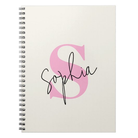 Elégant Pastel Monogram Carnet Spiral (Devant)