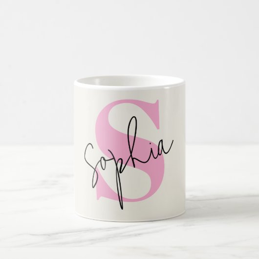 Elegant pastel monogram koffie Mok (Center)