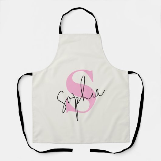 Elegant pastel monogram Schort (Voorkant)