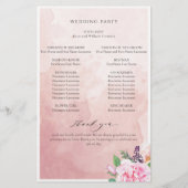 Elegant Pastel Paars Floral Wedding Programme (Achterkant)