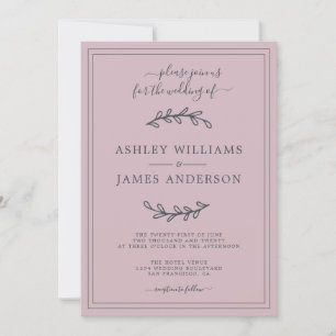Elegant Pastel Paars Wedding-uitnodiging Kaart