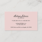 Elegant Pastel Pink en Black Chevron Pattern Visitekaartje (Achterkant)