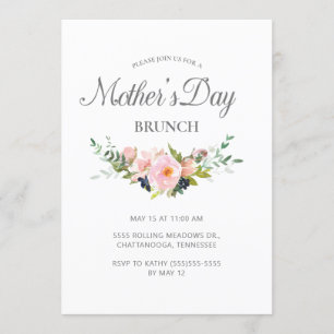 Elegant Pastel Pink Floral Greenery Moederdag Kaart