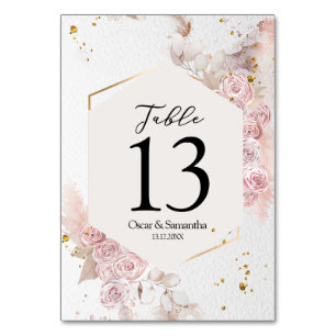 Elegant Pastel Pink Floral Lijst Fancy Kaart